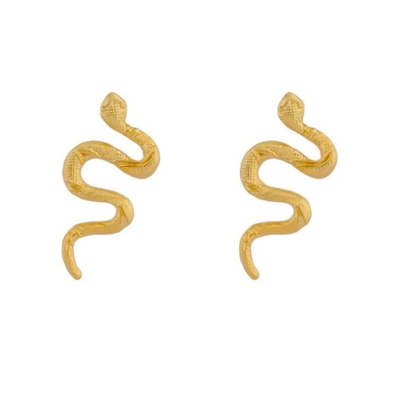 NWT St. Armands Designs of Sarasota Twisted Snake Earrings W/Posts In Color Gold - Picture 3 of 4